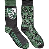 Harry Potter Hufflepuff House Crest Pattern Men's Crew Socks 2 Pair Pack Shoe Size 6-12