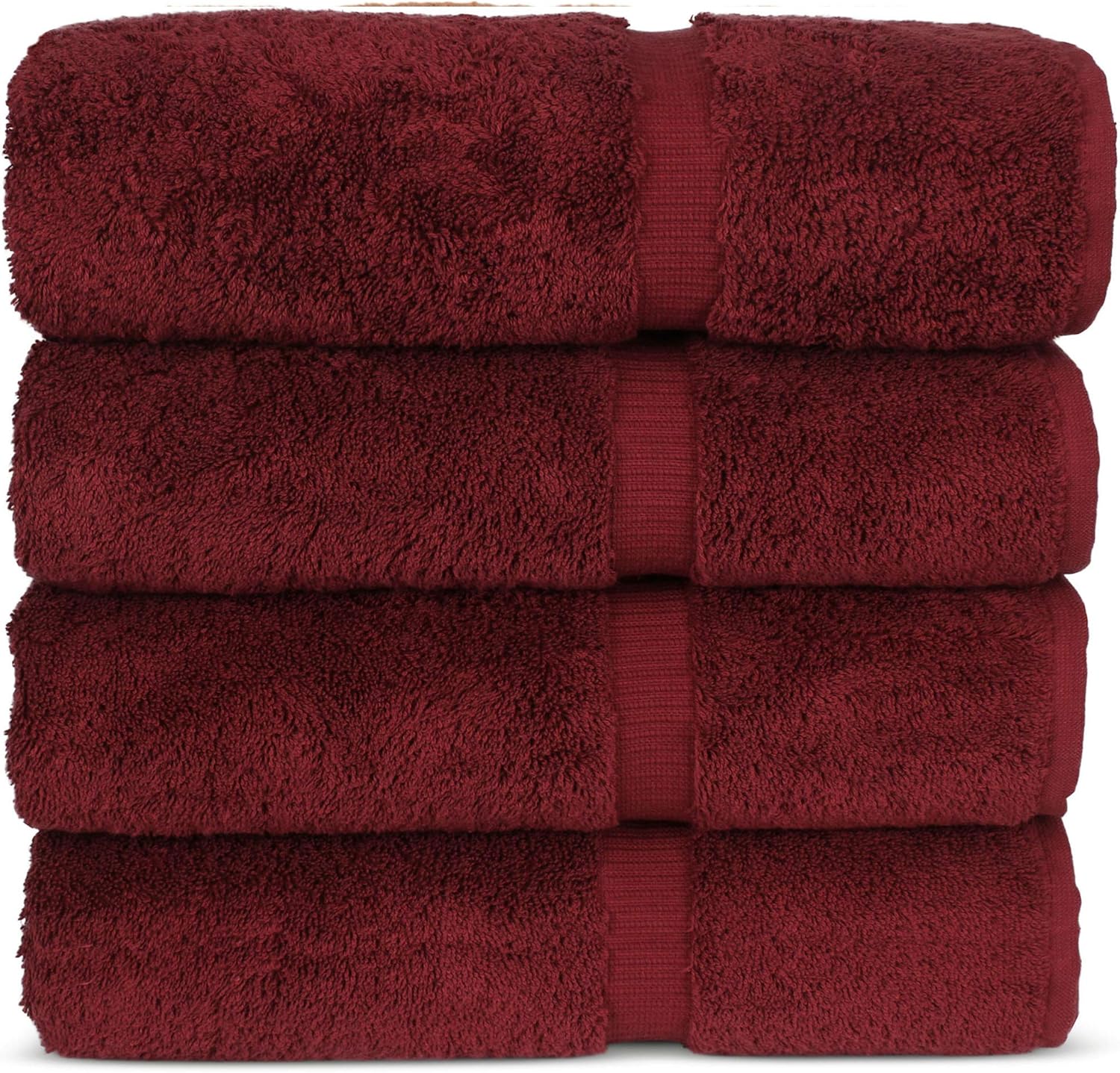 Luxury Hotel & Spa 100% Cotton Premium Turkish Bath Towels, 27" x 54'' (Set of 4, Cranberry): Home & Kitchen
