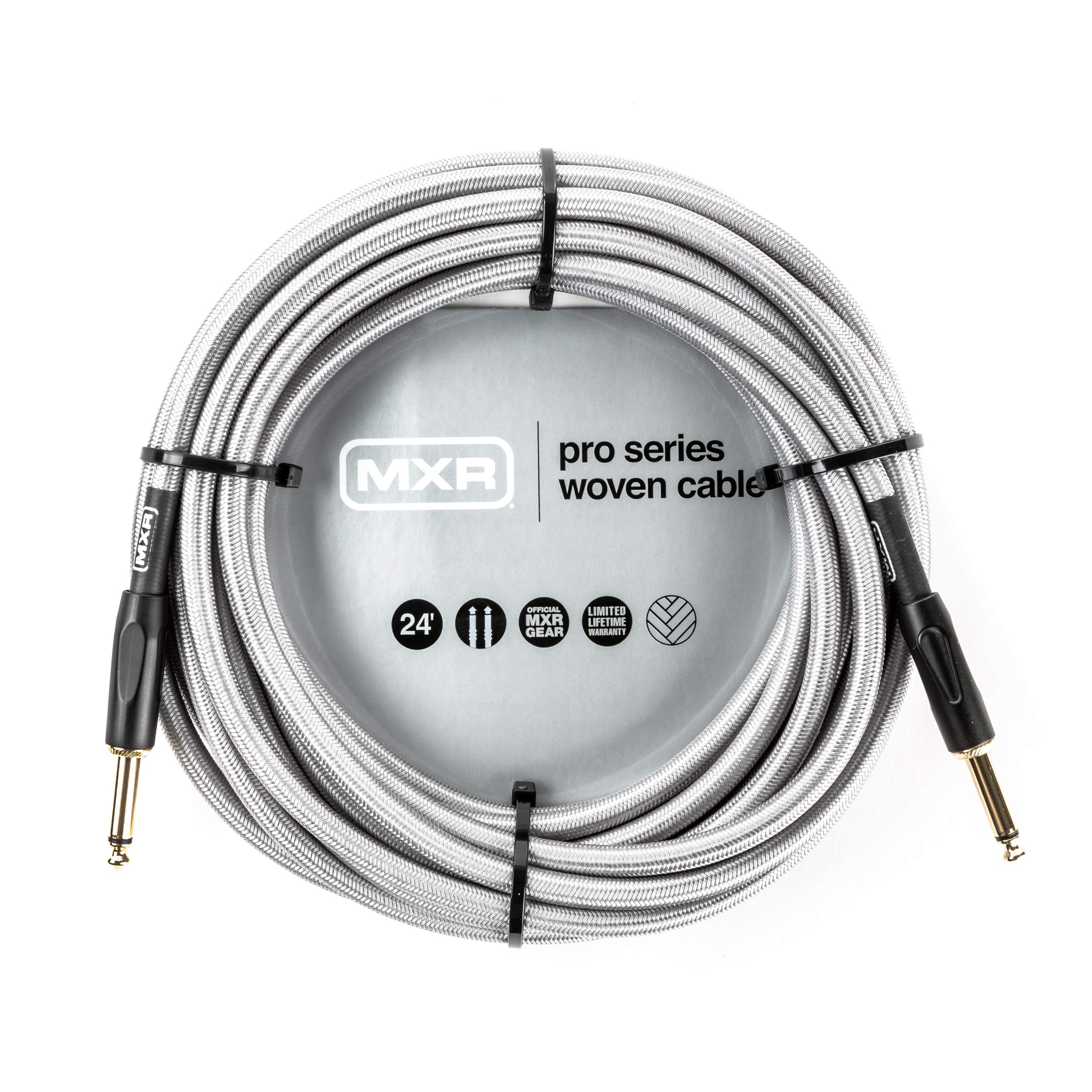 MXR DCIW24 Cable - 24ft - Woven Silver Instrument Cable