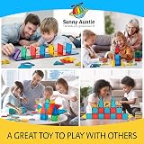 SUNNY AUNTIE Magnetic Tiles 150 Piece Set with Storage Bag STEM Toy for Kids view 3