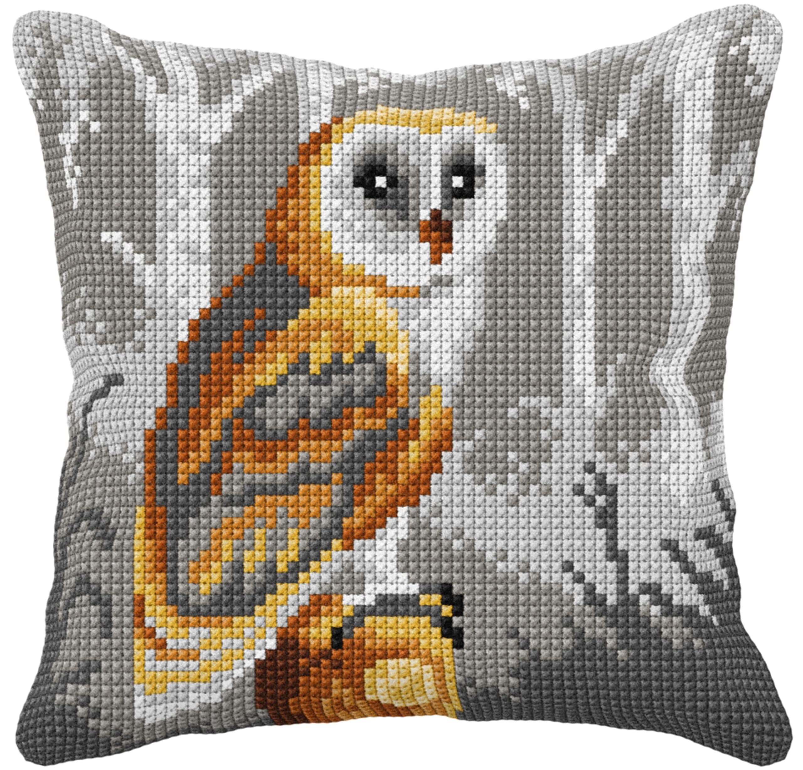 Orchidea - Cushion Cross Stitch Kit - Owl - Printed Canvas - 4.5 Count - for Adults - 99015, 40 x 40cm — image 1