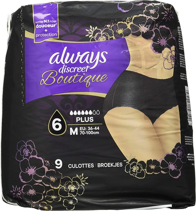 Always Discreet Boutique Culottes pour Fuites Urinaires Noires Amazon