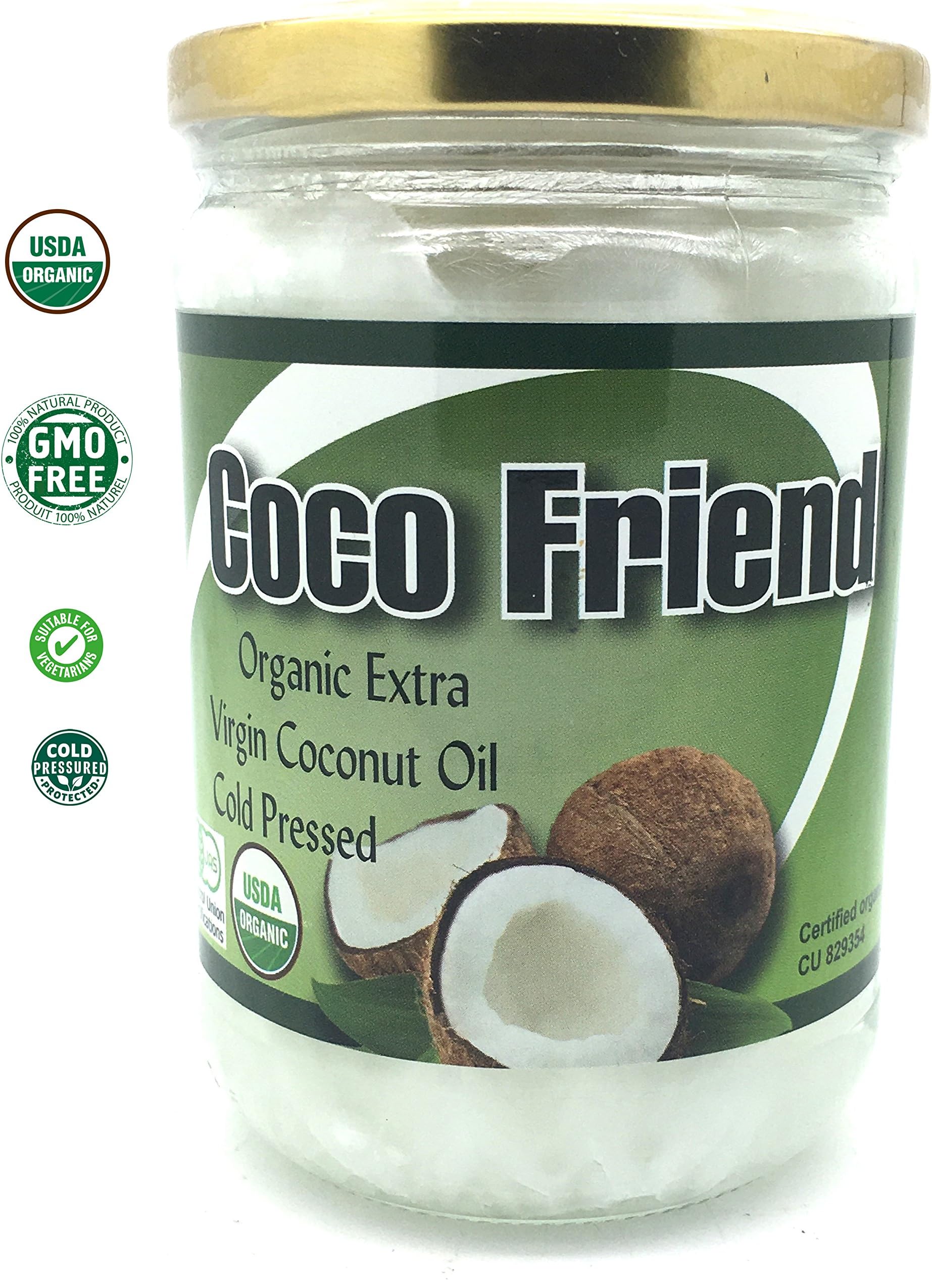 Organic Raw Cold Pressed Extra Virgin Coconut Oil by Cocofriend (500 ml)
