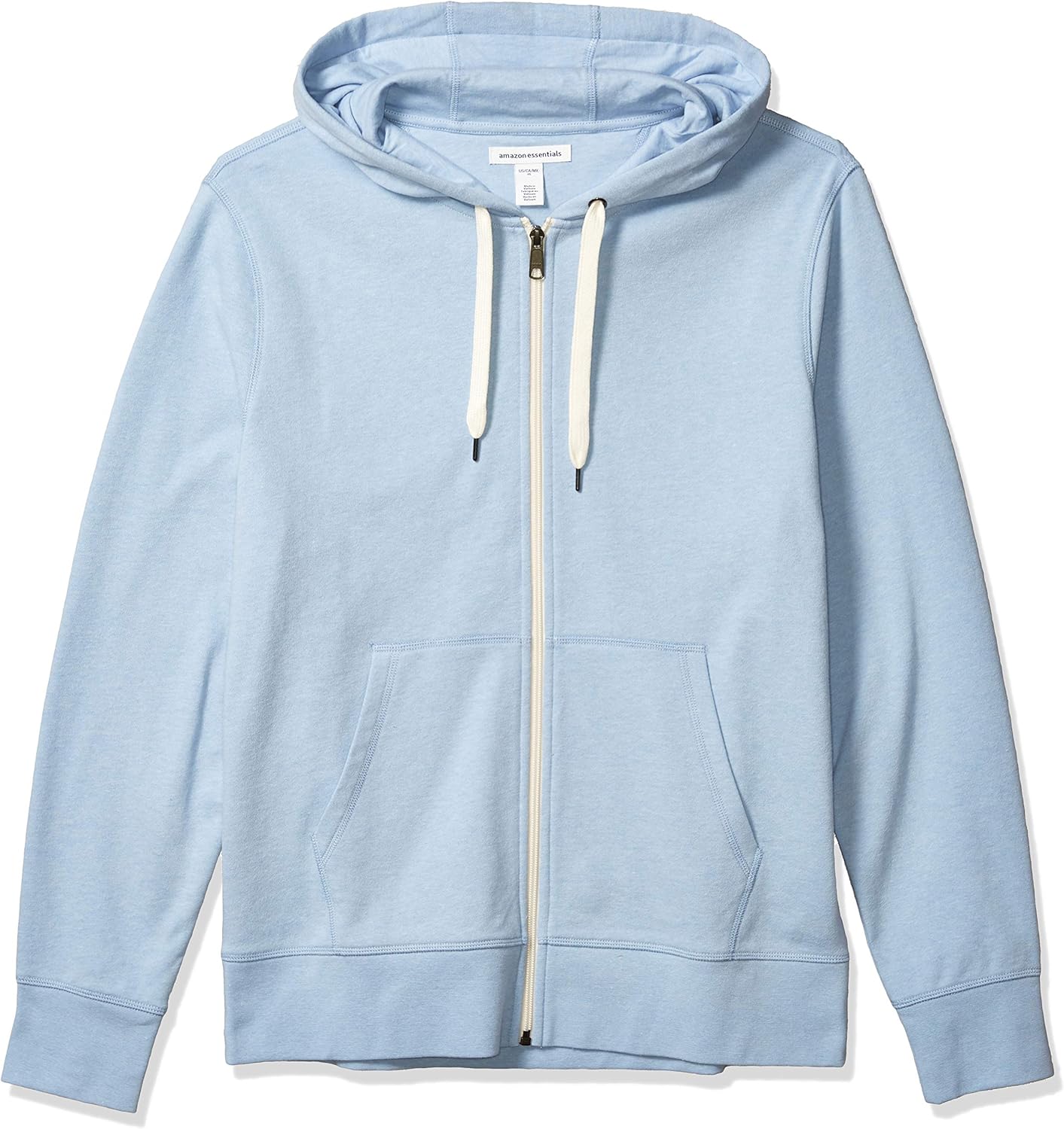  Essentials Men's Lightweight French Terry Full-Zip Hooded Sweatshirt: Clothing