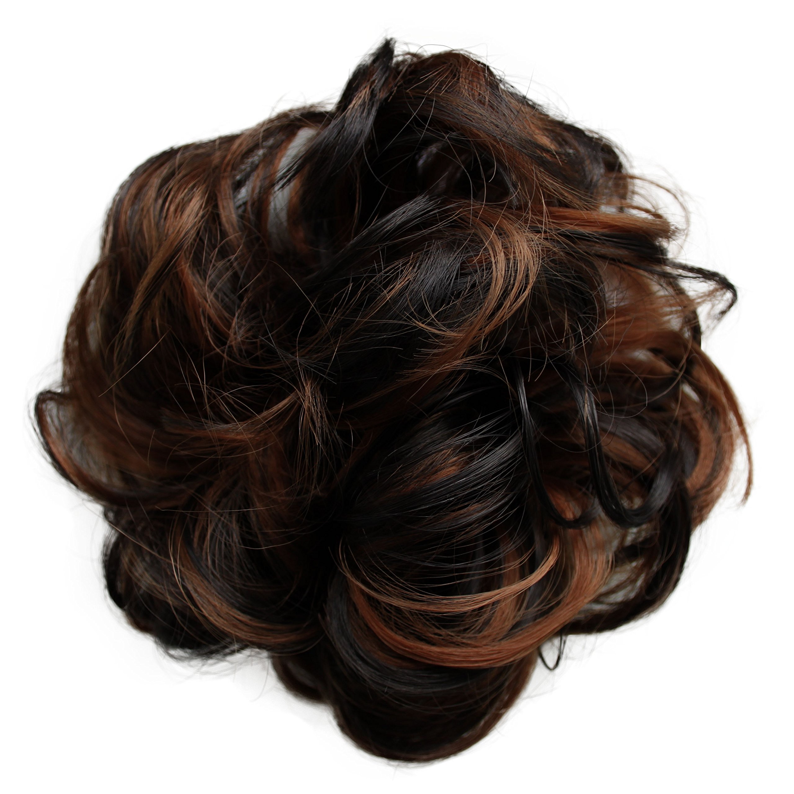 CAISHA Messy Scrunchie Bun Voluminous Wavy Hairpiece Heat-resistant Synthetic Fibres Brown Mix G39A