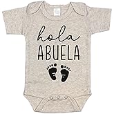 Pineapple Pancake Kids Hola Abuela Pregnancy Announcement Infant Bodysuit for Spanish Grandma