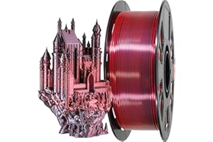 MIKA3D 2 Colors in 1 Silk Black Red PLA 3D Filament, 1KG 2.2LBS 3D Printing Material with Bicolor Dichromatic Double Colors, Dual Color Co-Extrusion 3D Filament Widely Fit for 3D Printer