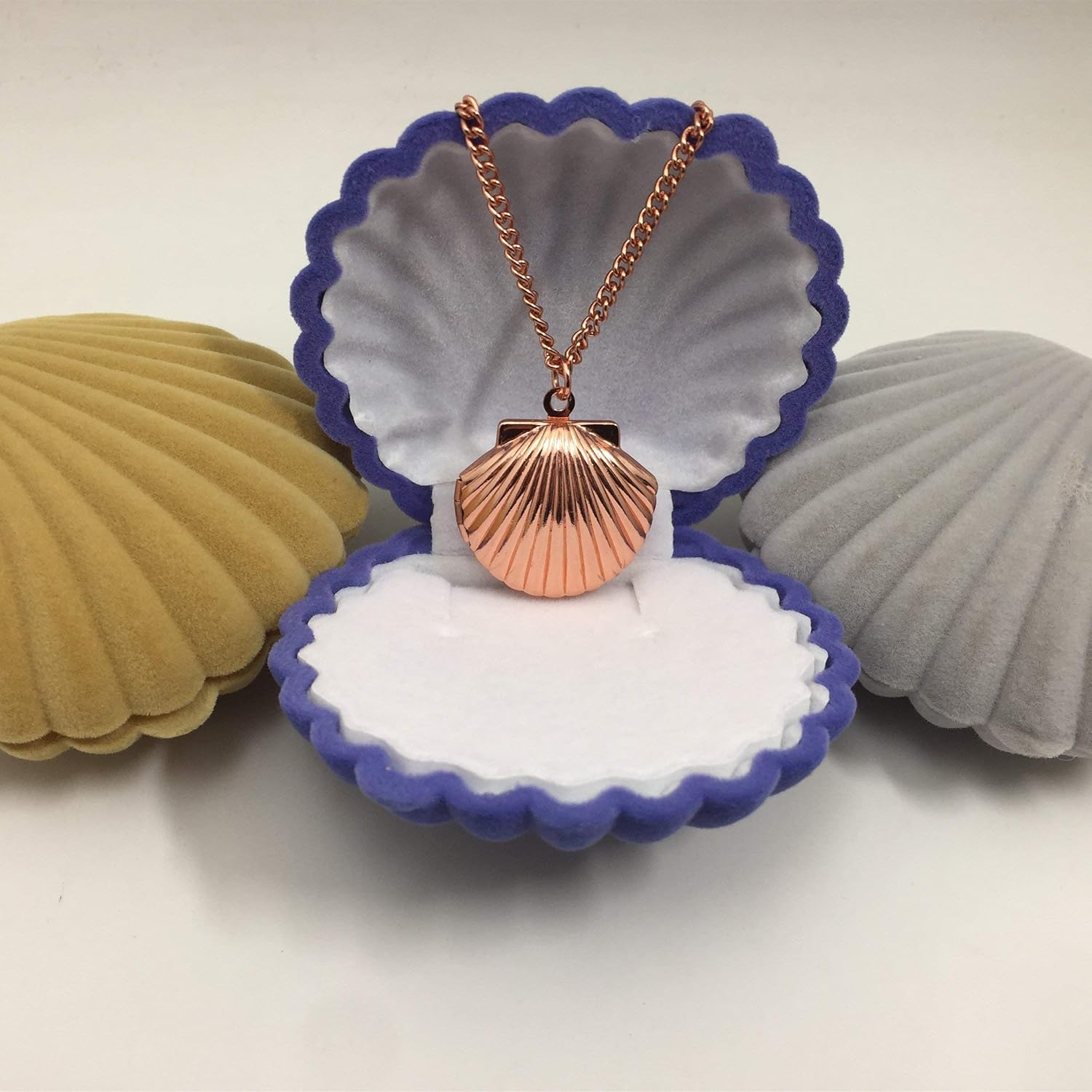 Rose Gold Mermaid's Locket Necklace, Little Seashell Locket