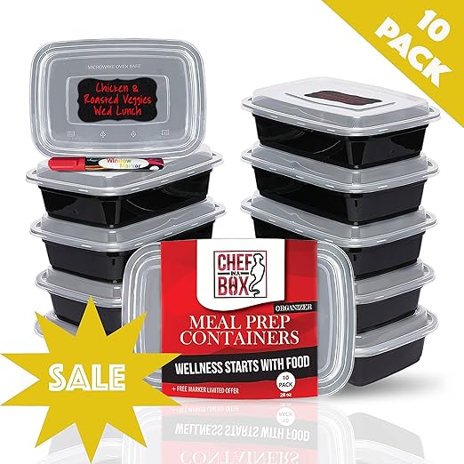 Recipientes para organizar la comida, reutilizables, sin BPA, apto ...