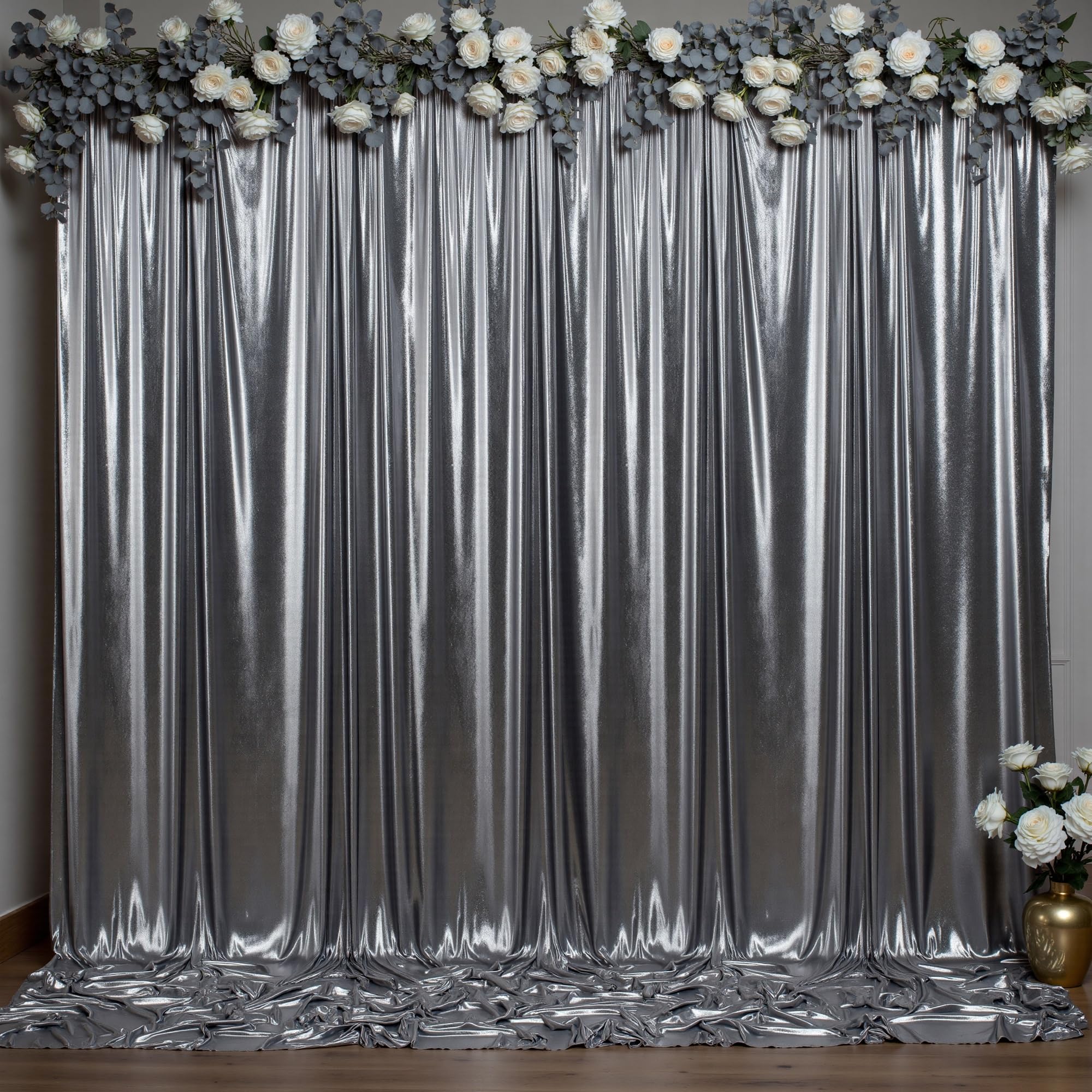 Outpain Thick 10 ft x 10 ft Black Silver Sequin