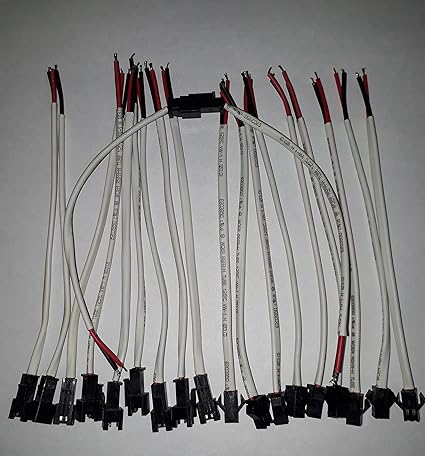 Unique India PVB JST Connector Wire Male and Female LED Light Strips 2Pin Locking Type Cable (97, White and Black)