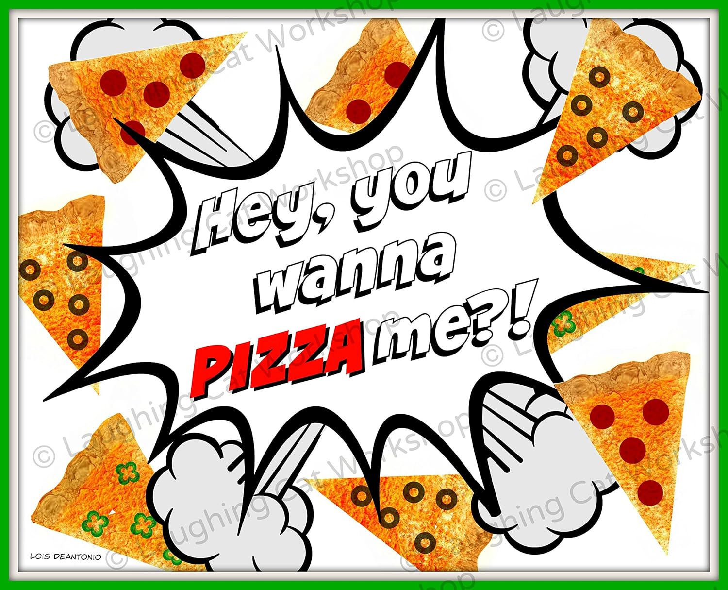 Amazon Com Pizza Art Funny Kitchen Decor Comic Superhero Art