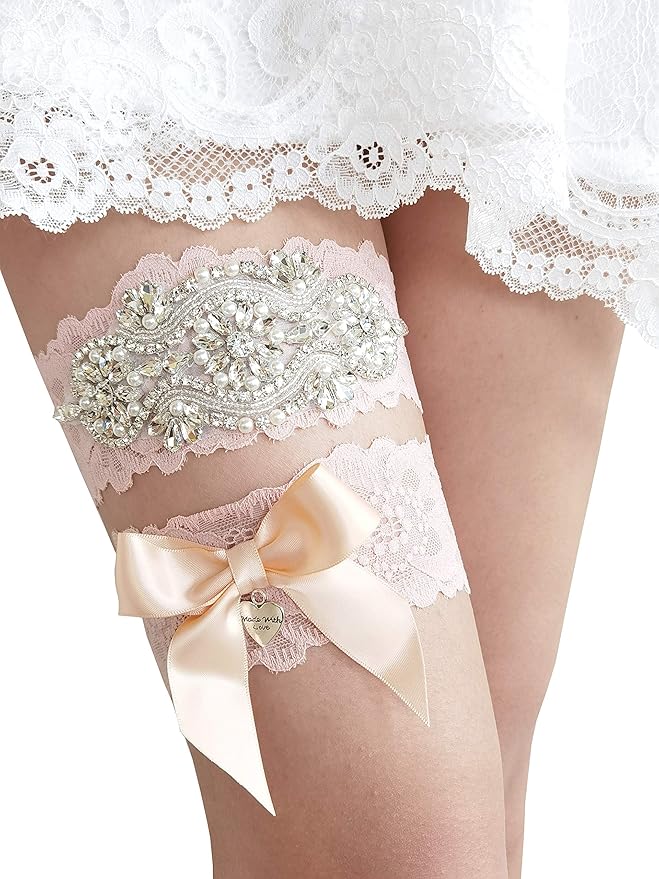 Wedding Garters Set for Bride Rhinestones