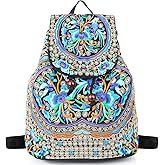 Goodhan Vintage Embroidered Women Backpack Ethnic Travel Handbag Shoulder Bag Large Version
