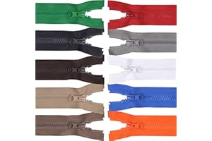 YAKA 10Pcs #5 Multicolored 10inch Separating Jacket Zippers for Sewing Coats Jacket Sports Suits Zipper Molded Resin Zippers Bulk Sports Suits