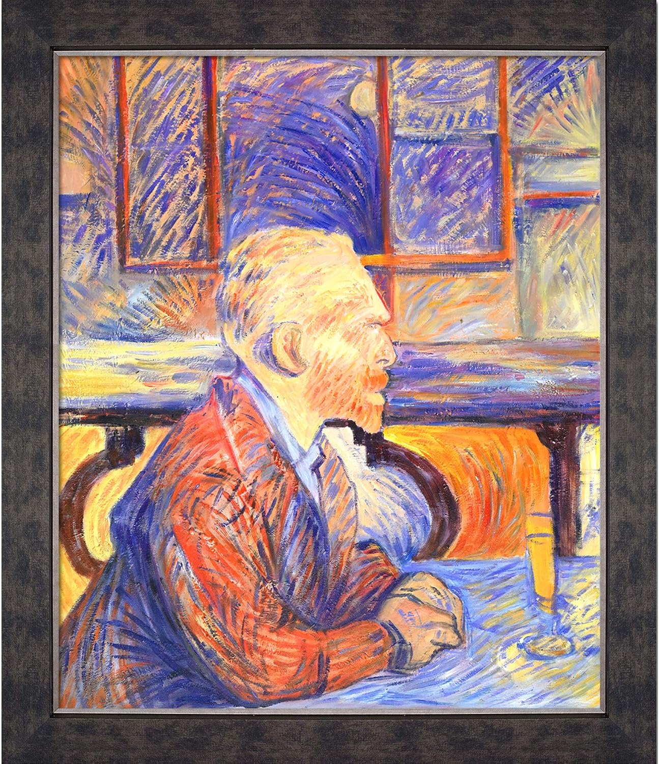 Amazon.com: La Pastiche TL3215-FR-69780720X24 Portrait de Vincent Van Gogh, 1887 with Suede Premier Framed Hand Painted Oil Reproduction, 20X24, Multi: Paintings