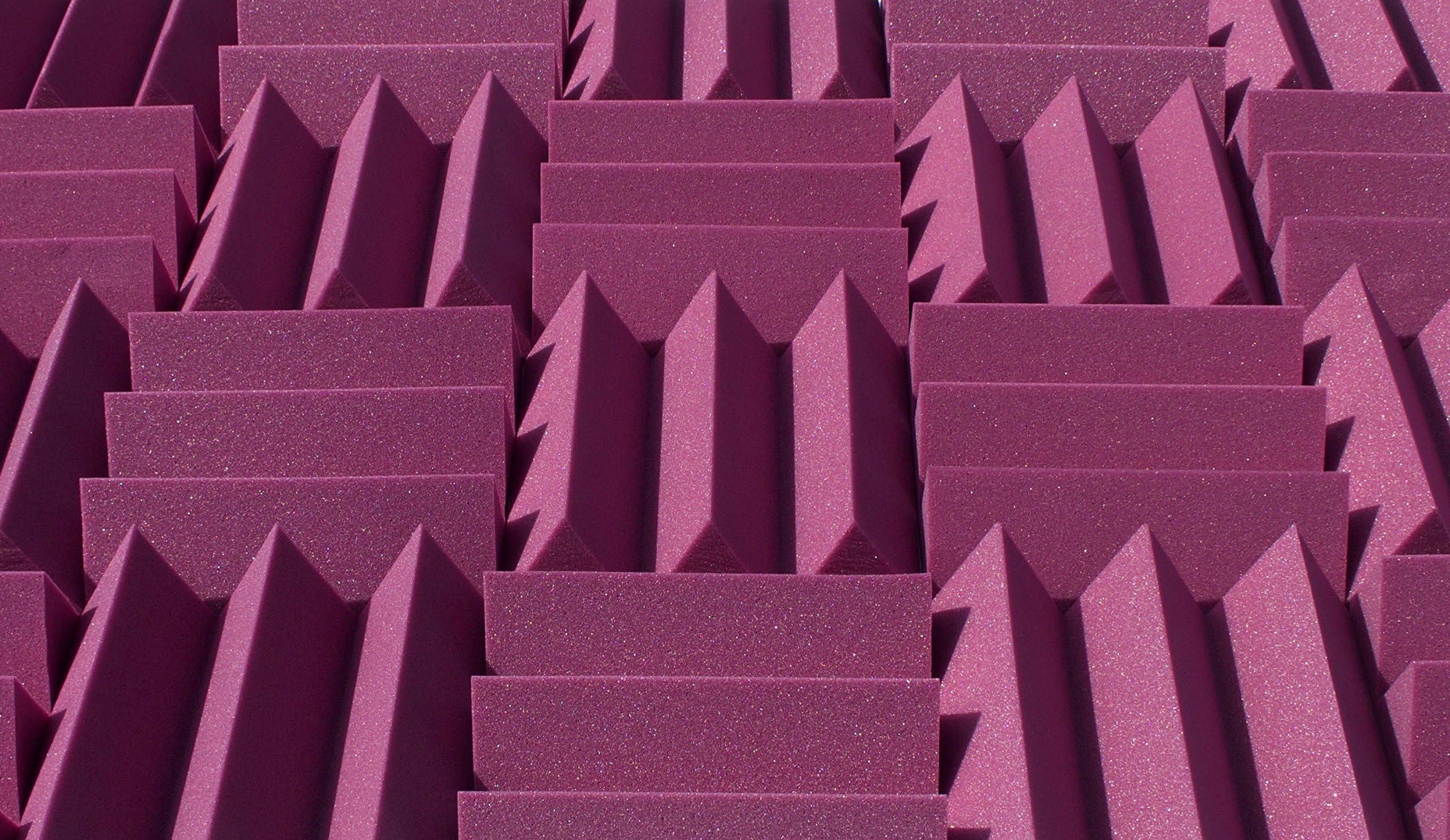 Wedge Style Acoustic Foam Panels 2 Pack - 12in x 12in x 4 Inch Thick Tiles - Soundproofing Acoustic Studio Foam - Plum Color