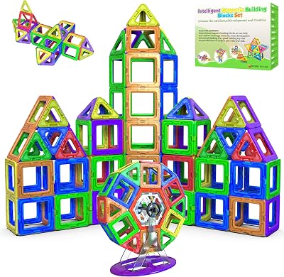 Desire Deluxe 94Pcs Magnetic Building Blocks Toys for Kids STEM 3 4 5 6 7 Years