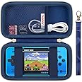 Supmay Carrying Case Compatible with WELLST·G Handheld Game for Kids -Preloaded 220 Retro Video Games, Portable Gaming Player Storage Holder Travel Bag with Mesh Pocket for USB Cable, Blue