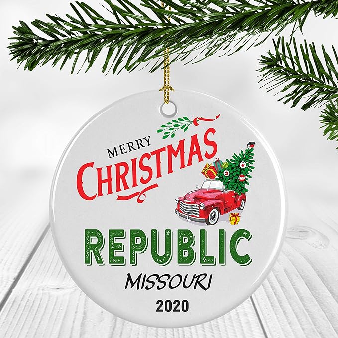 Nicholas christmas posts white fabric Amazon.com: Winter Holiday Keepsake Gift - Christmas Ornament 2020 Republic Missouri State