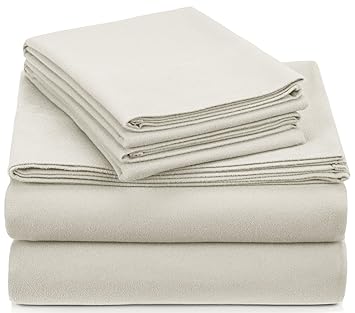 Buy Pinzon Heavyweight Cotton Flannel Sheet Set Queen Cream Online At Low Prices In India Amazon In