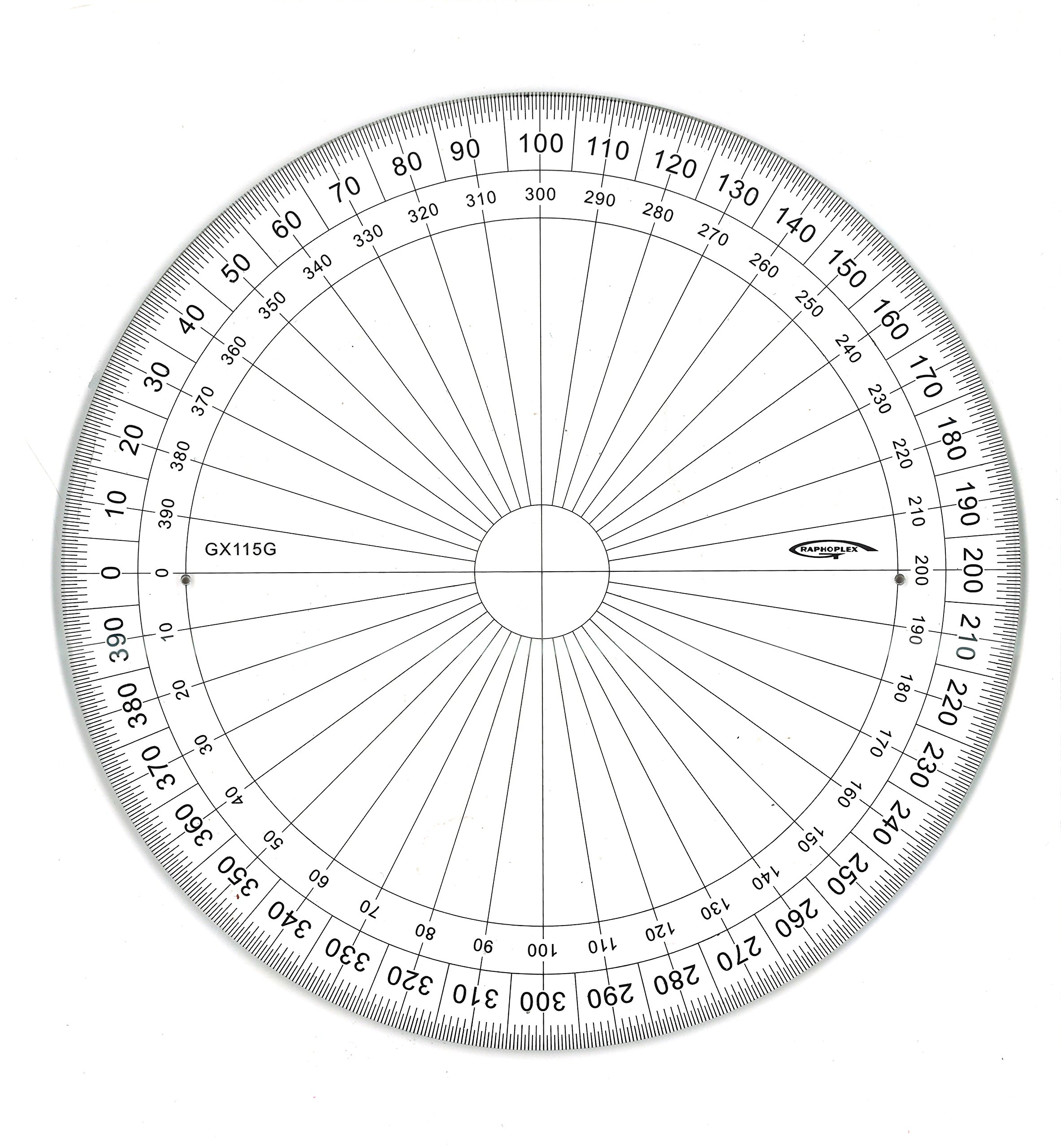 Graphoplex GX115G Full Circle Transparent Protractor