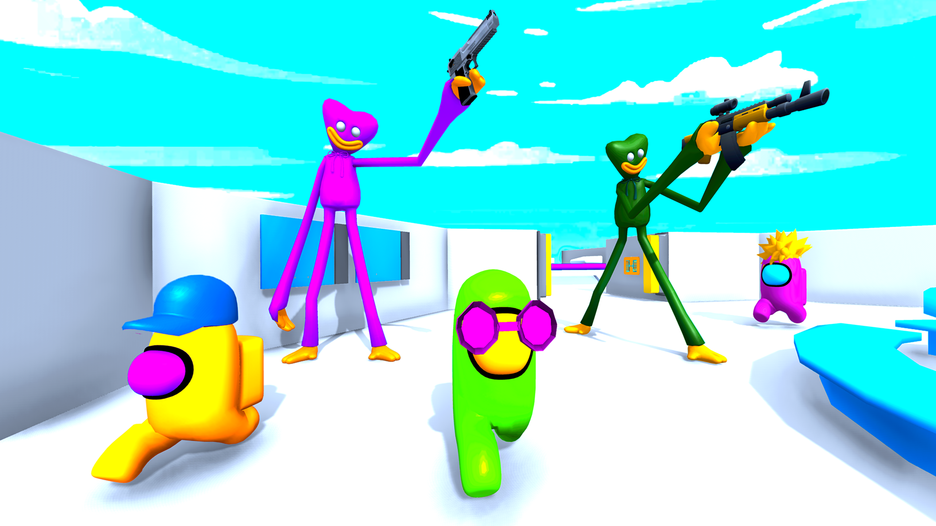 Huggy hide and seek new red imposter killer survival games 2022 with