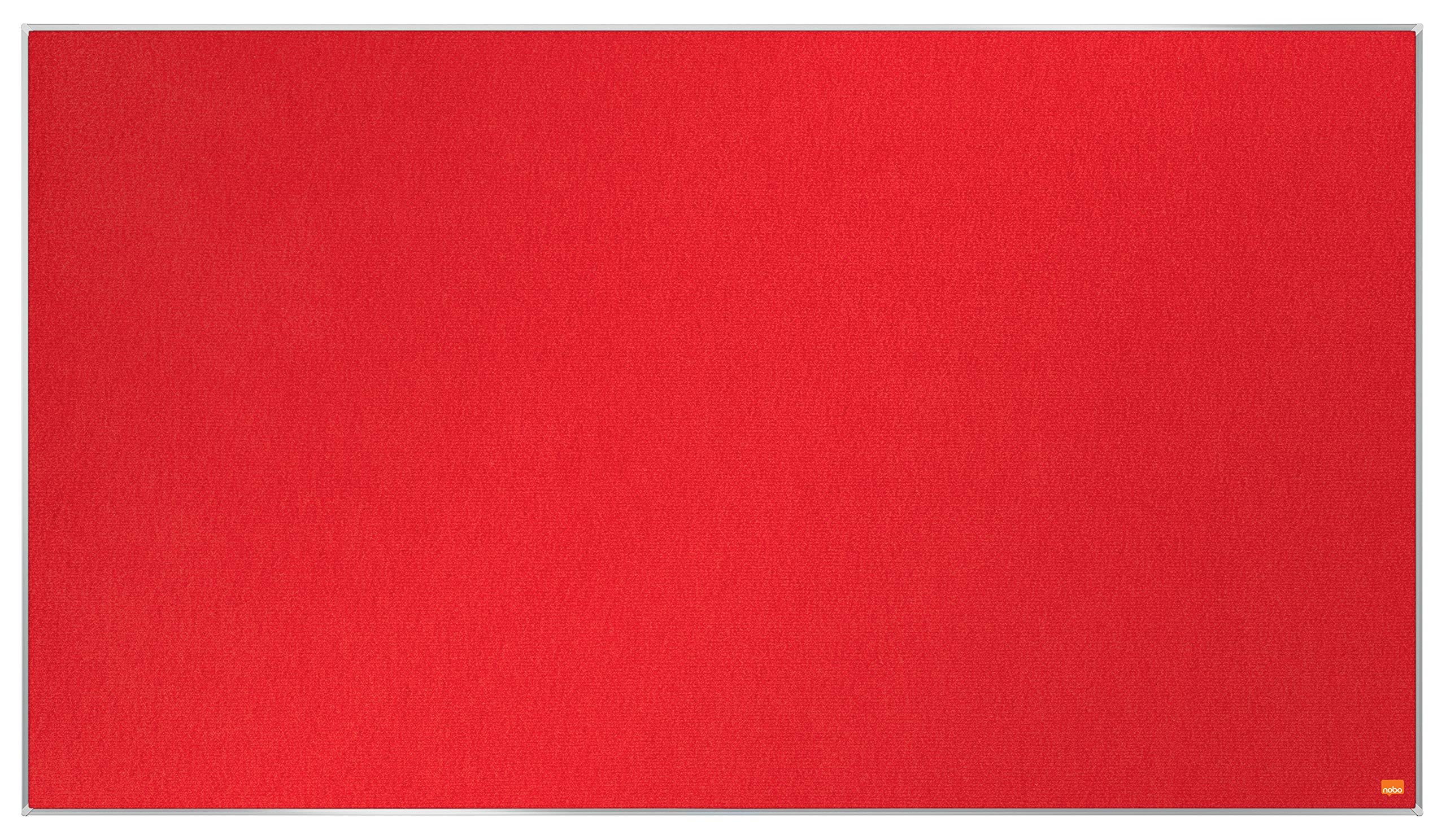Nobo Widescreen Felt Noticeboard, 1220 x 690 mm, Slim Trim Frame, InvisaMount Mounting System, Impression Pro, Red, 1915421 โ image 1