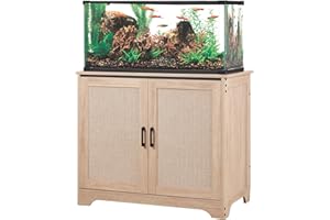 unipaws 20-40 gallon Aquarium Stand, Fish Tank Stand with Storage Cabinet, Wooden Tank Stand for Turtle Tank, Reptile Terrarium