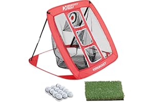 Rukket Sports Pop Up Golf Chipping Net | Choose Standard or Light-Up | Outdoor/Indoor Golfing Target Accessories and Backyard Practice Swing Game | Includes Foam Practice Balls
