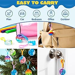 JOYIN Round Pop Fidget Keychain Mini Fidget Toys