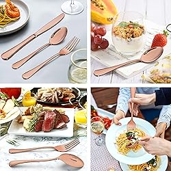 LIANYU 23-Piece Copper Silverware Set with Serving