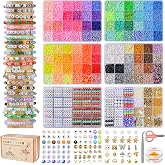 wuzoe Friendship Bracelet Kit, 16888pcs, 96 Colors Polymer Clay Beads &amp; 1200 Letter Beads，Bracelet Making Kit for DIY Jewelry Making&amp;Friendship Bracelet Making