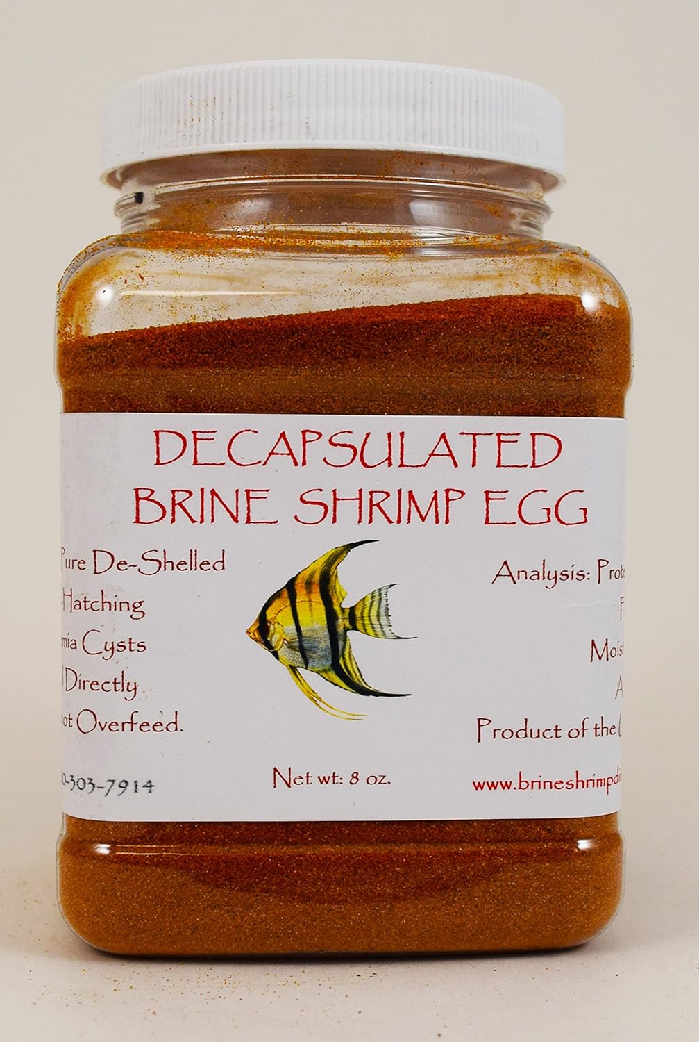 DECAPSULATED BRINE Shrimp Eggs (NonHatching) 8 Ounce Jar