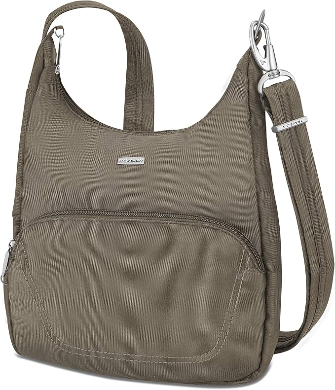 Travelon AntiTheft Classic Essential Messenger Bag, Nutmeg