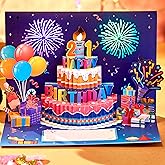LoveEcho Blowable Musical Happy Birthday Firework 3D Pop Up Musical Card With LED Happy Birthday Light And Music ( happy birthday to you), 3D birthday Greeting Card For Wmomen, Wife, Mom, Grandma, Daughter, Sister, Girlfriend, Husband, Grandparent, Grandfather
