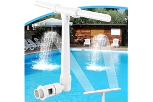 SHAPON Pool Fountain Above and Inground Pools, Adjustable Pool Waterfall with Dual Spray Sprinklers, Outdoor Pool Accessories for Relaxation and Cooling, White