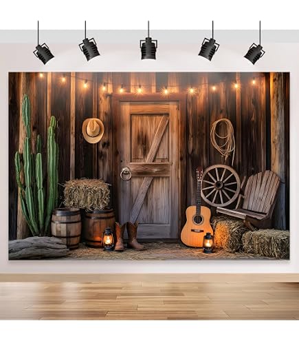 Western Cowboy Party Backdrop – 7x5ft Vinyl Photo Booth Background For Wild West Birthday Decor - View #9