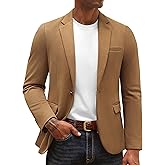 PJ PAUL JONES Men's Casual Knit Sport Coats One Button Slim Fit Blazer Notch Lapel Solid Suit Jacket with Pockets