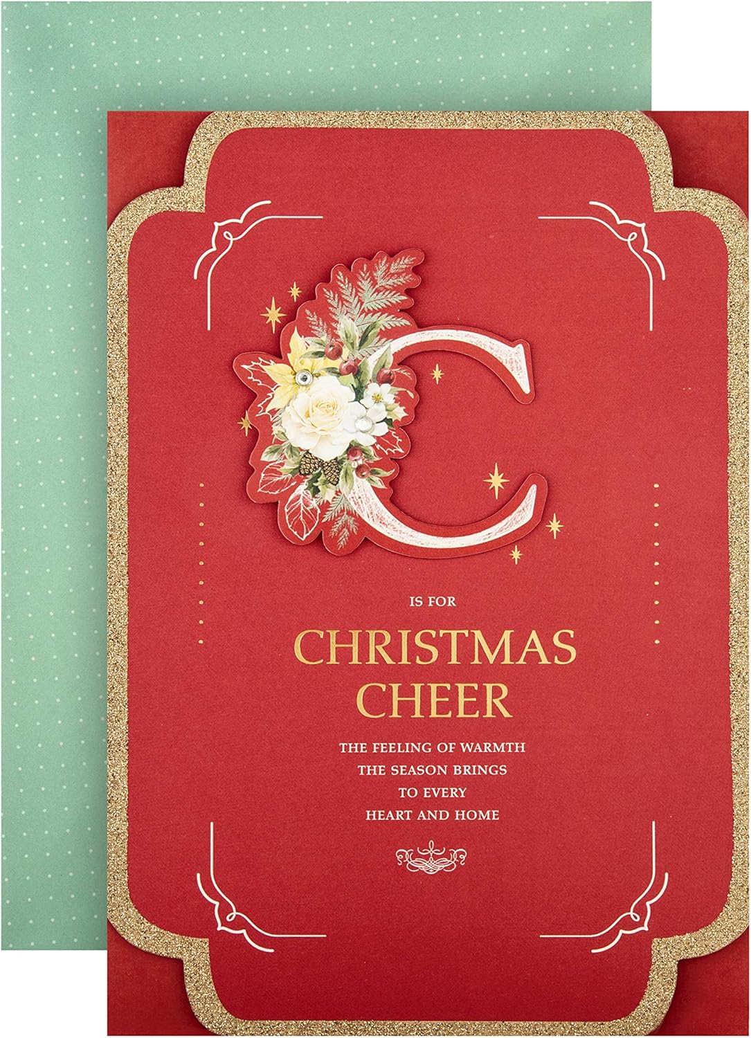 Hallmark Christmas Card - Traditional Heartfelt Verses Design, red, green, 22.8 cm by 15.9 cm