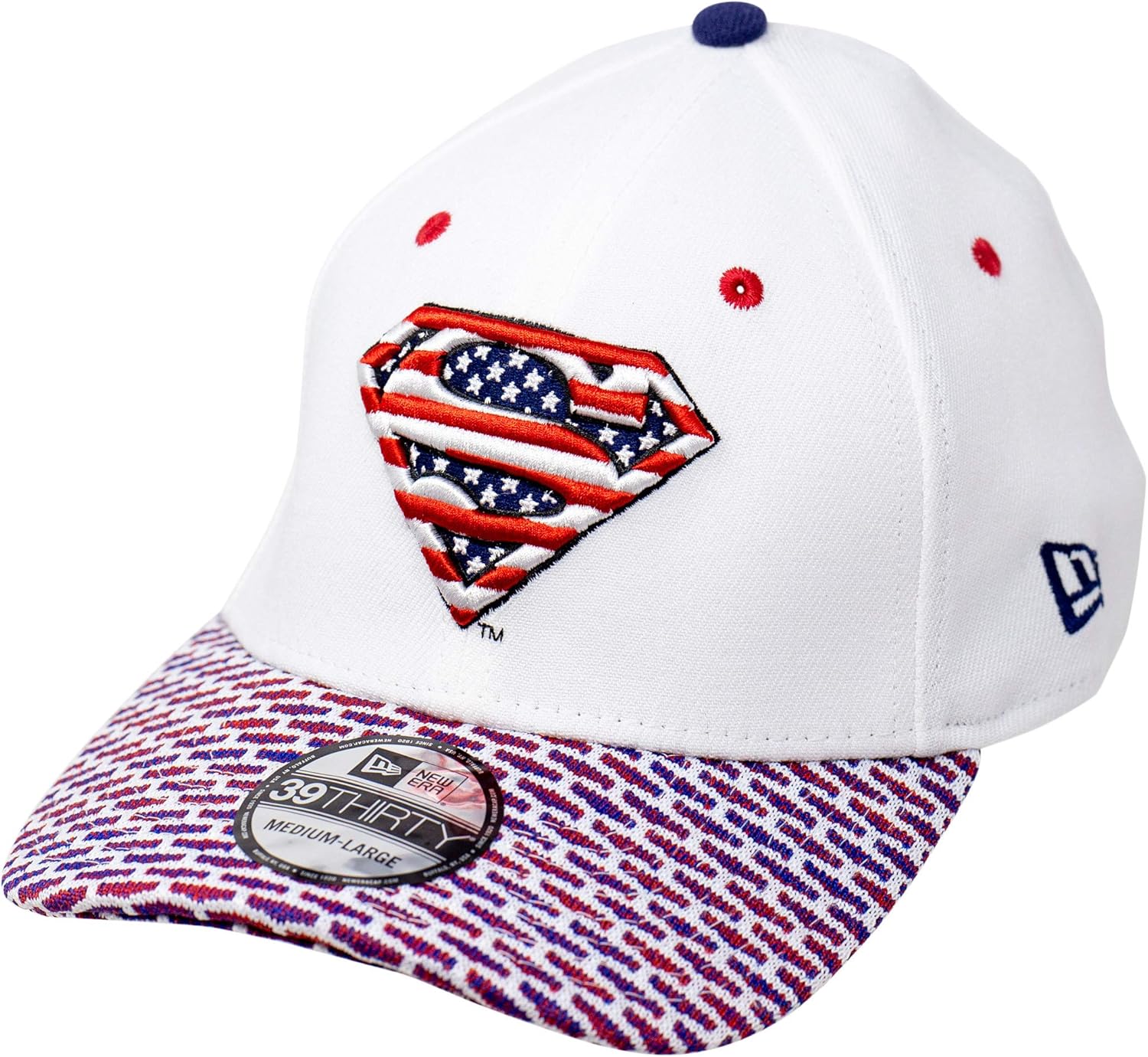 New Era Superman Red White and Blue Themed 39Thirty Fitted Hat at