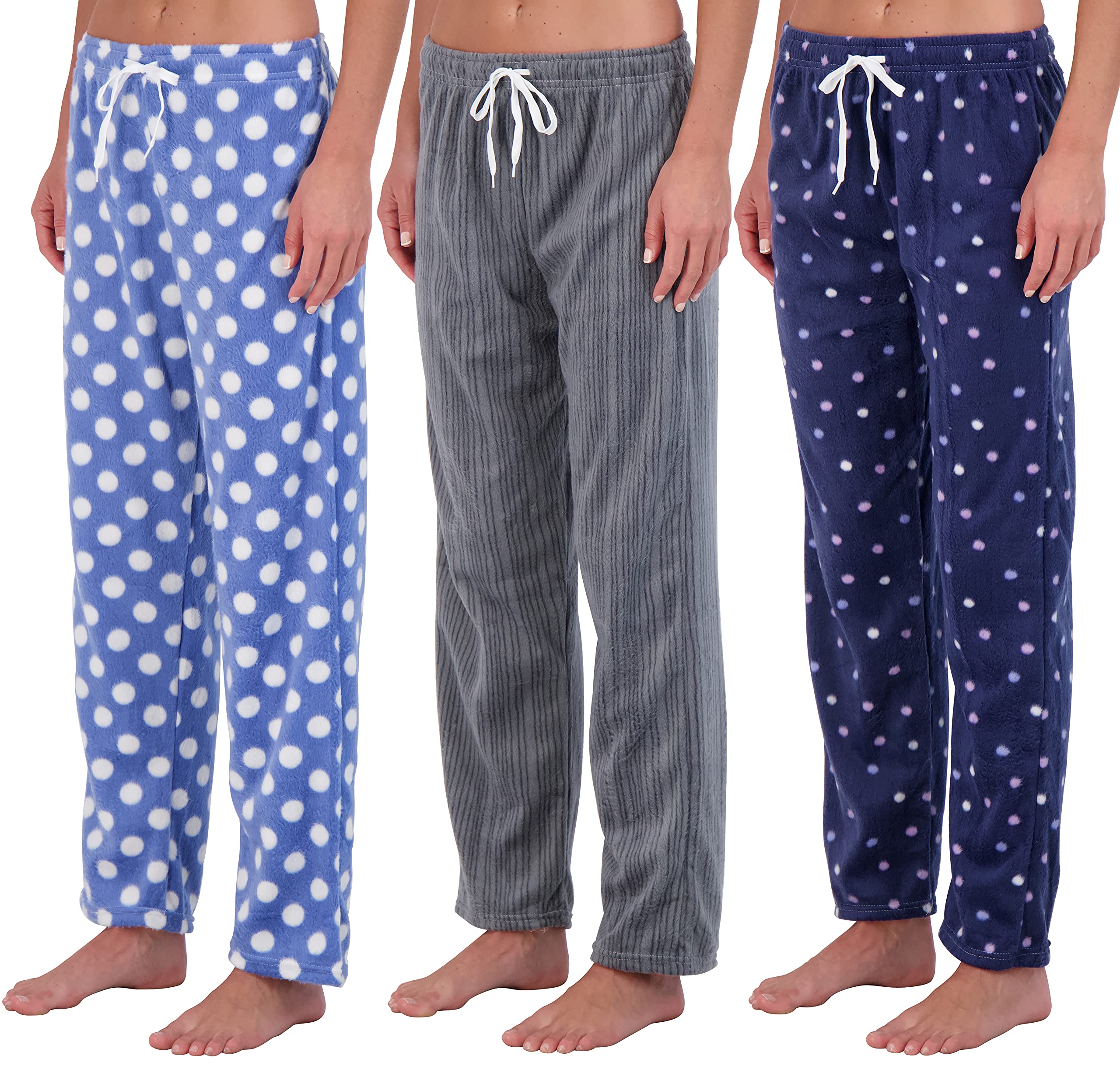 Photo 1 of **missing 1**Real Essentials 3 Pack: Women’s Fleece Ultra-Soft Comfy Pajama Lounge Pants Sleepwear (Available in Plus Size)-Set 5,2XL
