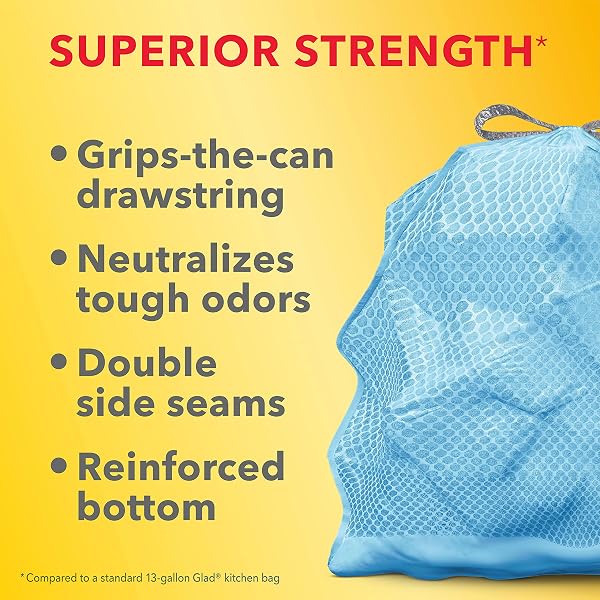 GLAD FORCEFLEX MAXSTRENGTH TRASH BAGS, 13 GAL, BEACHSIDE BREEZE, 34 CT (PACKAGE MAY VARY)