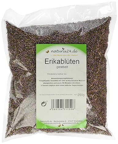 Naturix24 Erikablüten, Heidekrautblüten gerebelt – Beutel, 1er Pack (1 x 250 g)