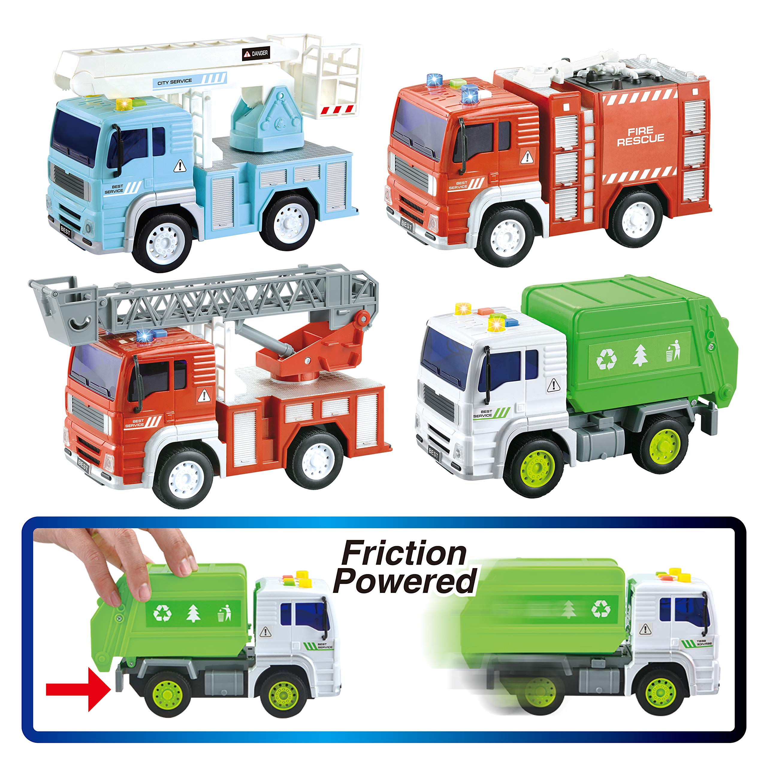 Camion Jouet Enfant JOYIN Large Friction Powered Garbage Truck Toy