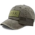 The Hat Depot Cotton & Pigment Low Profile Tactical Operator USA Flag Patch Military Army Cap