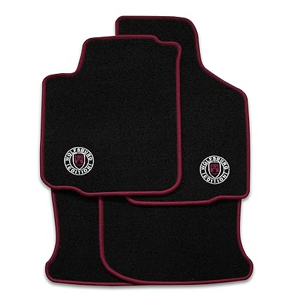 Eight Tec Handelsagentur ETQ300WOB0262 Fußmatten mit Bestickung Wolfsburg Edition Velours Schwarz in Bordeaux