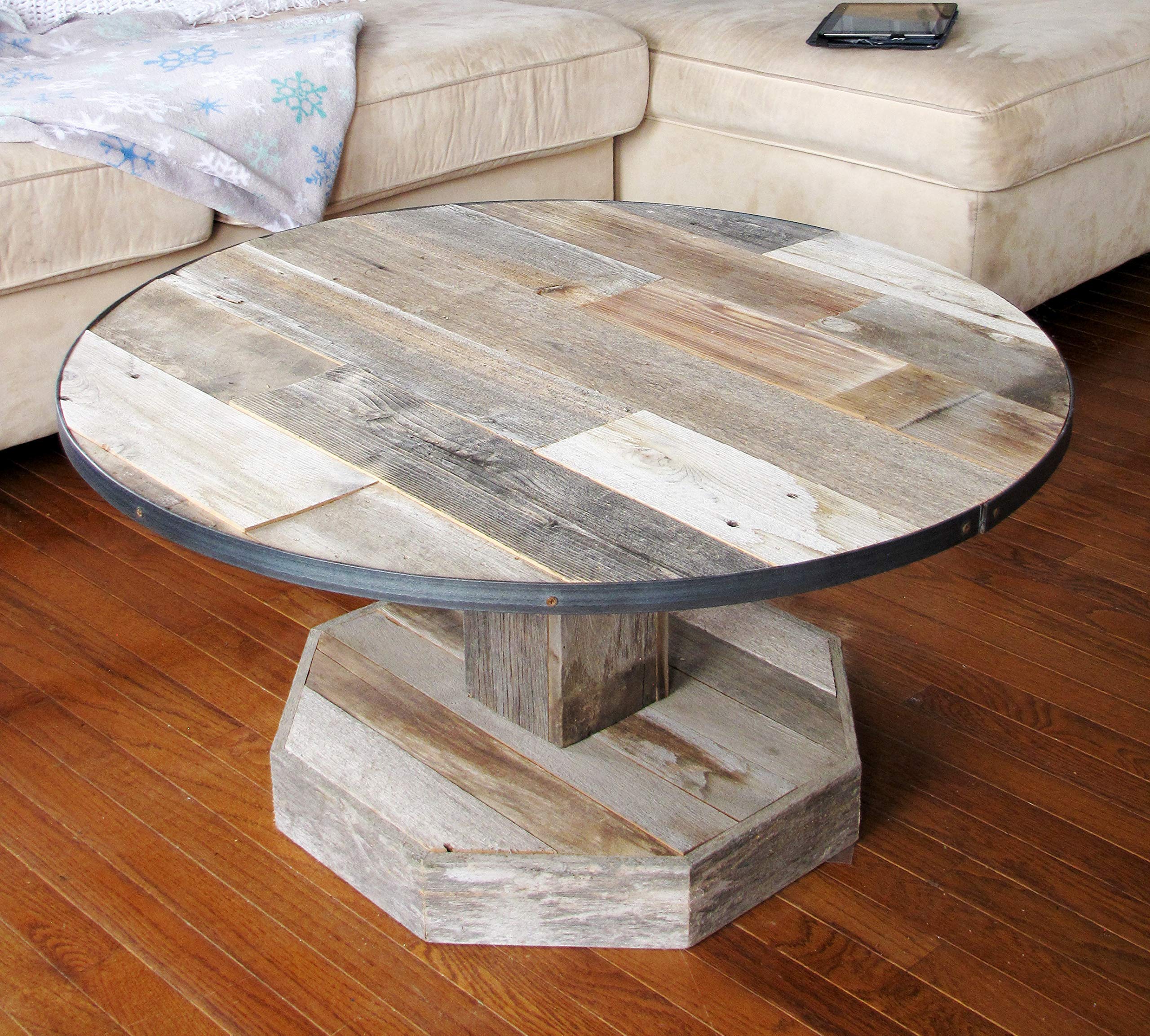 Reclaimed Wood Table Metal Ring Reclaimed Wood Dining Table | Wood
