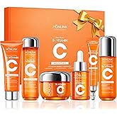 6-Piece Hydrating Skincare Set with Vitamin C & Niacinamide, Face Care Kit Includes Toner, Serum, Cleanser, Moisturizer, Eye Cream & Body Lotion | Valentine’s Day Gift for Women