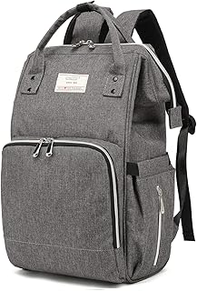 Wickelrucksack mit Wickelunterlage, Baby Wickeltasche groß, Windeltasche multifunktional, Schulrucksack Reiserucksack für Unterwegs Damen und Herren (Anthracite)